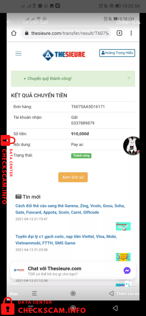 Доказательства против Lê Văn Gắt