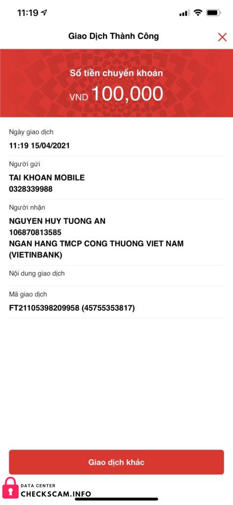 Αποδεικτικά στοιχεία κατά Nguyen Huy Tuong An