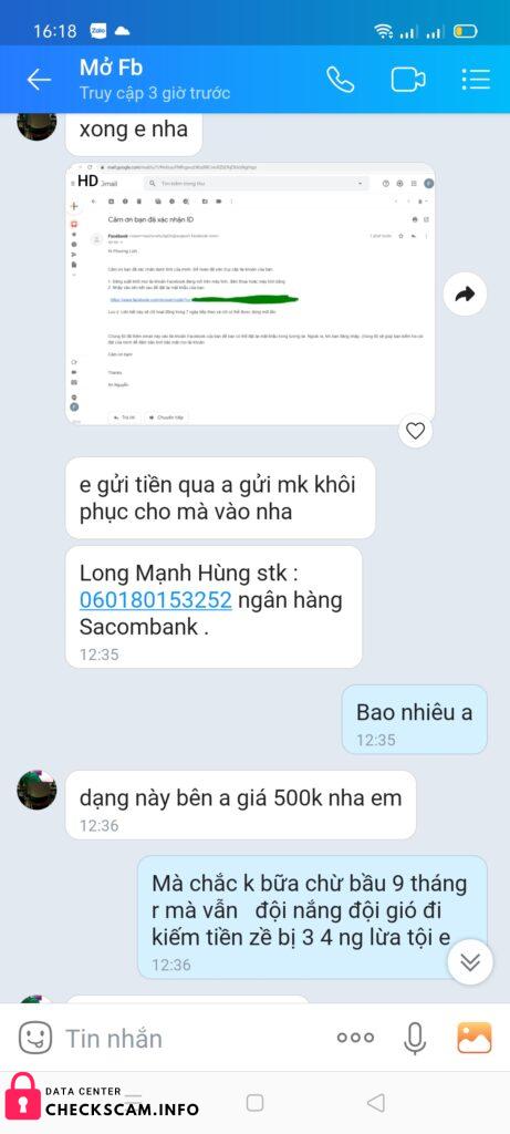 Bukti melawan Long Mạnh Hùng