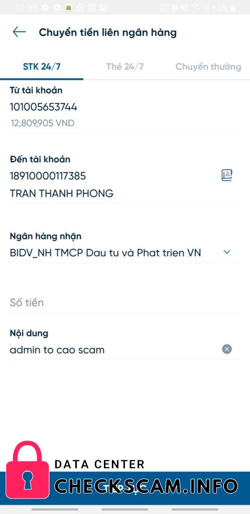 Αποδεικτικά στοιχεία κατά Tran Thanh Phong