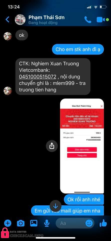 Αποδεικτικά στοιχεία κατά Nghiem Xuan Truong