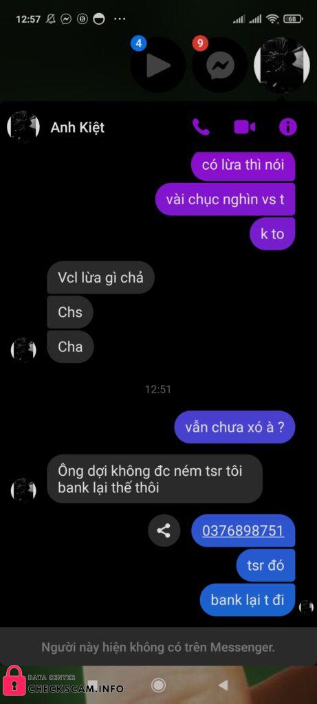 Αποδεικτικά στοιχεία κατά Nguyễn Anh Kiệt