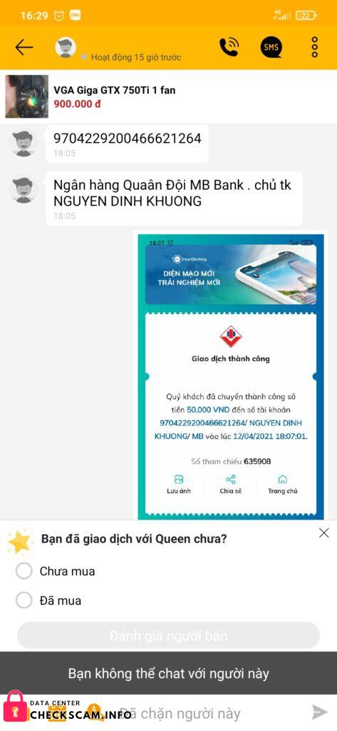 Αποδεικτικά στοιχεία κατά Nguyen Dinh Khuong