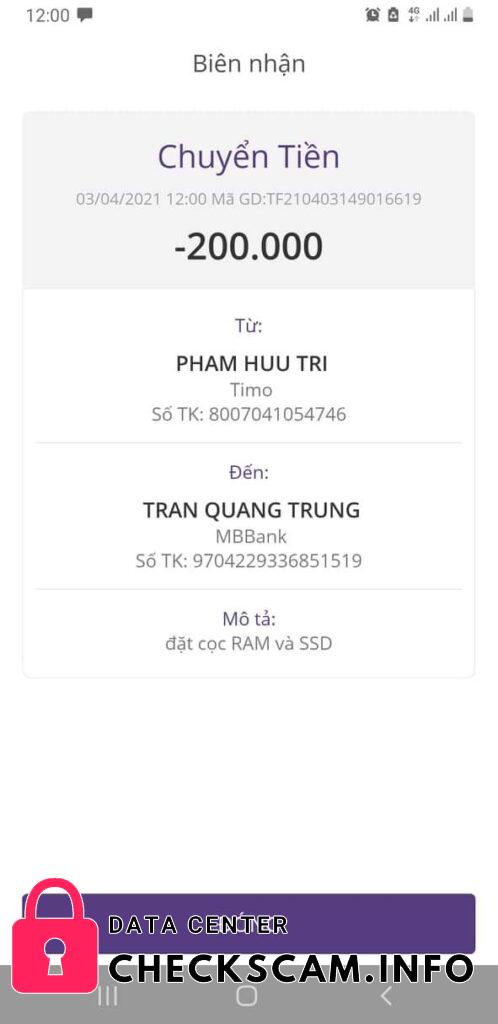 Αποδεικτικά στοιχεία κατά Tran Quang Trung