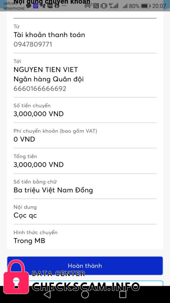 Αποδεικτικά στοιχεία κατά Nguyen Tien Viet