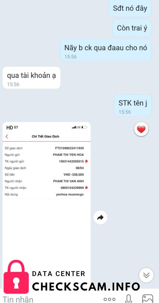 Αποδεικτικά στοιχεία κατά Nguyen Thi Van Anh