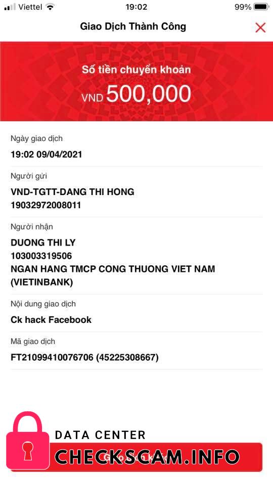 Αποδεικτικά στοιχεία κατά Duong Thi Ly