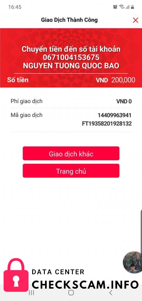 Αποδεικτικά στοιχεία κατά Nguyen Tuong Quoc Bao