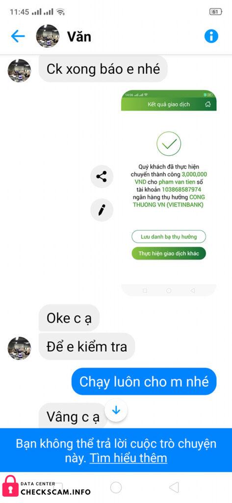 Αποδεικτικά στοιχεία κατά Pham Van Tien
