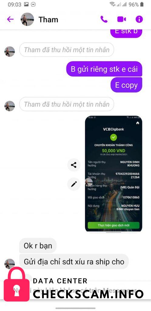 Αποδεικτικά στοιχεία κατά Nguyen Dinh Khuong