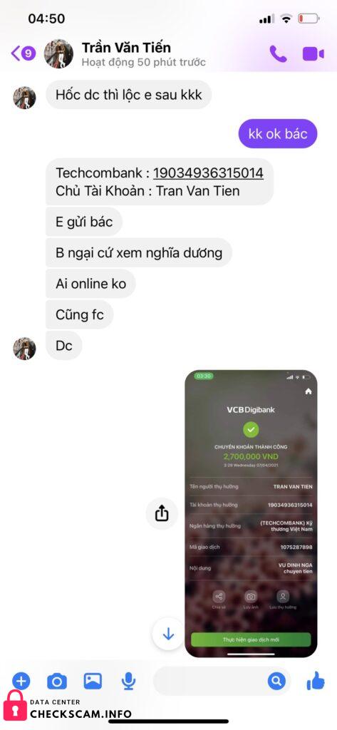 Αποδεικτικά στοιχεία κατά Tran Van Tien
