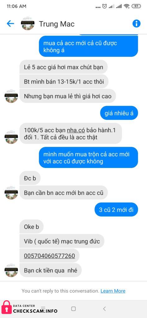 Αποδεικτικά στοιχεία κατά Mac Trung Duc