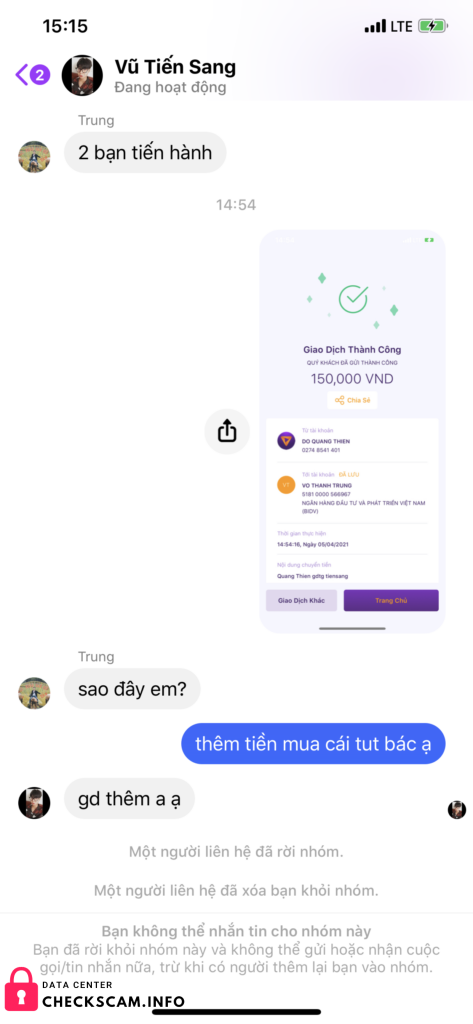 Αποδεικτικά στοιχεία κατά Võ Thành Trung