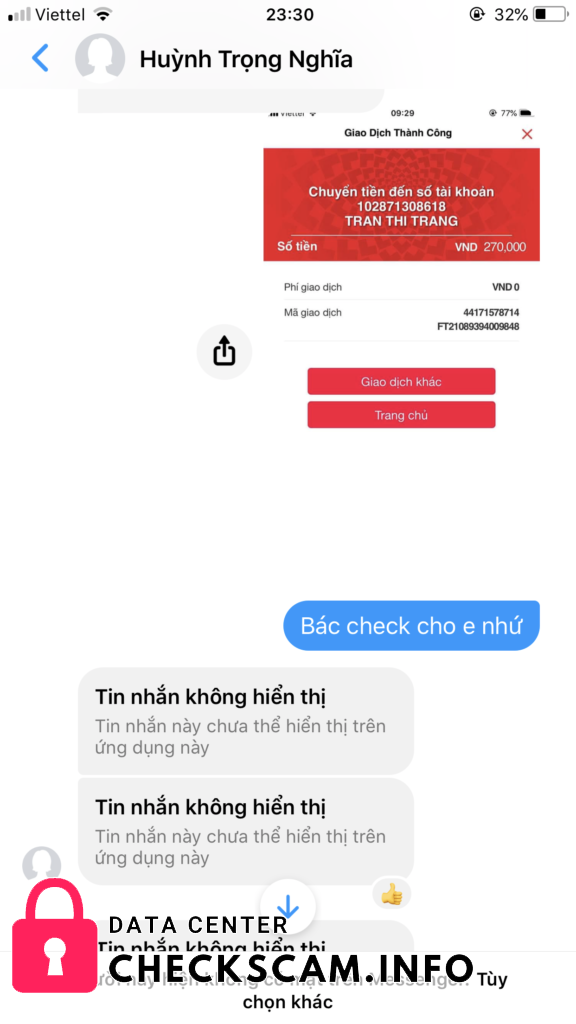 Αποδεικτικά στοιχεία κατά Tran Thi Trang