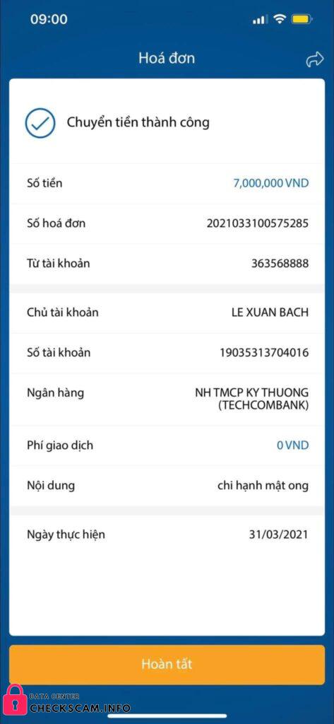 Αποδεικτικά στοιχεία κατά Le Xuan Bach