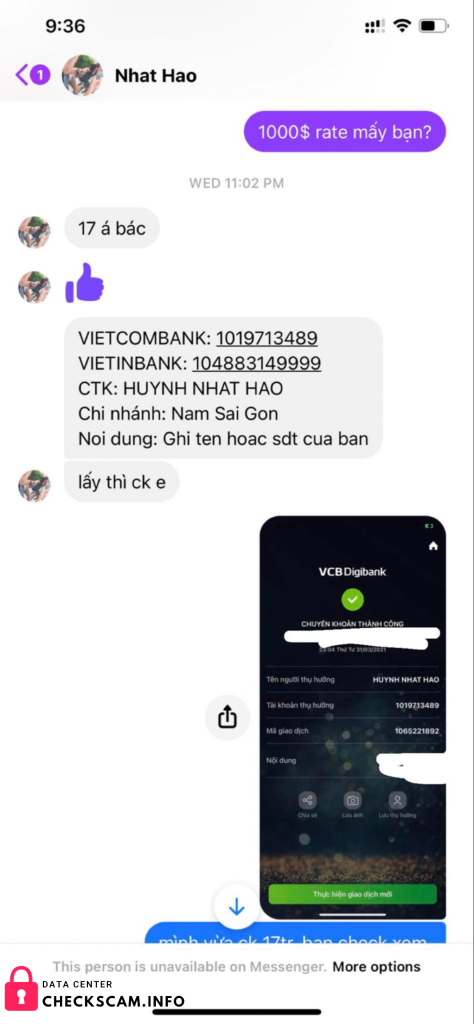 対する証拠 Huynh Nhat Hao