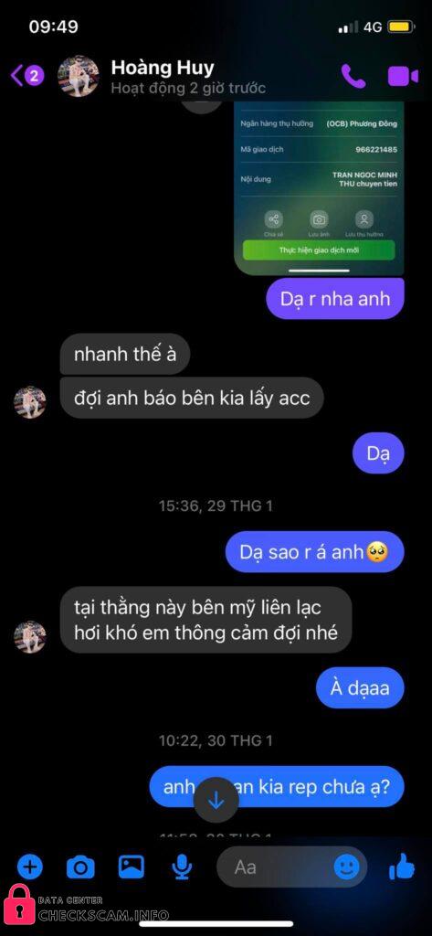 対する証拠 Nguyễn Huy Hoàng
