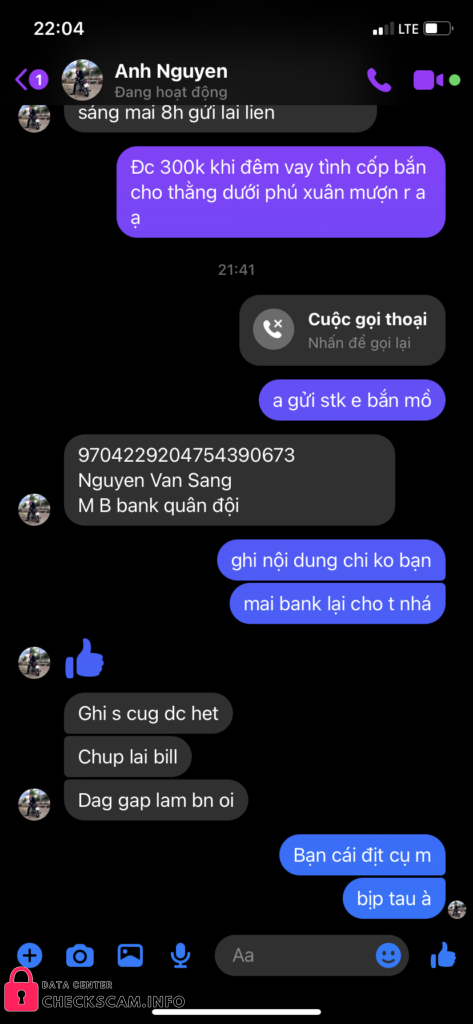 Evidencia contra Nguyen Van Sang