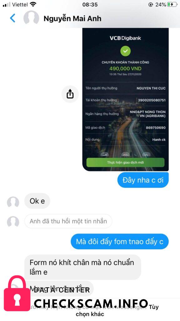 หลักฐานที่เป็นโทษต่อ Nguyen Thi Cuc