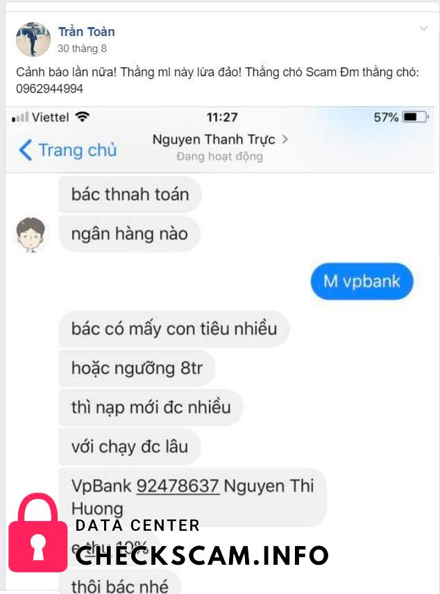 หลักฐานที่เป็นโทษต่อ Nguyen Thi Huong