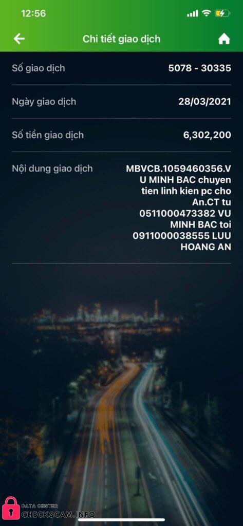 หลักฐานที่เป็นโทษต่อ Luu Hoang An