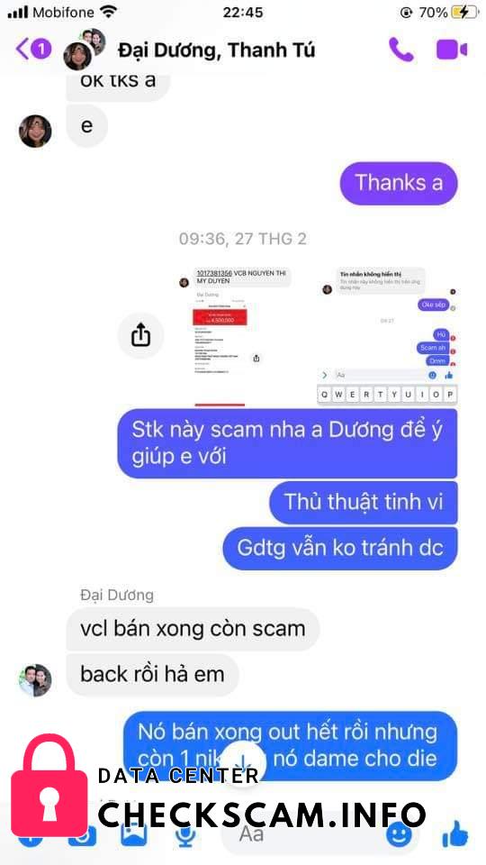 หลักฐานที่เป็นโทษต่อ Nguyen Thi My Duyen