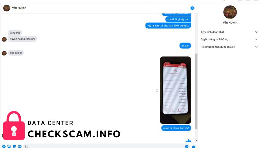 Evidencia contra Huynh Hoang Thao Nhi