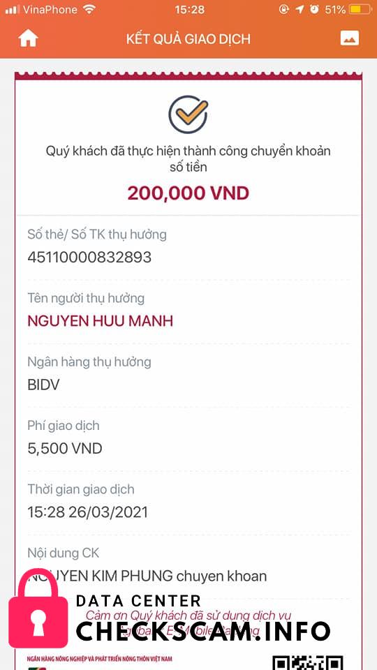 Evidencia contra Nguyen Huu Manh