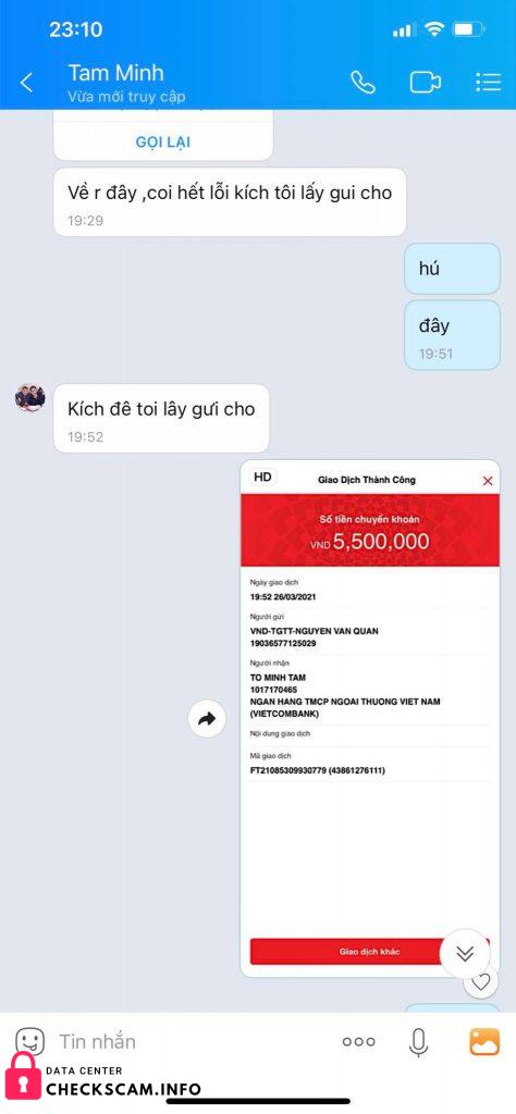 Evidencia contra To Minh Tam