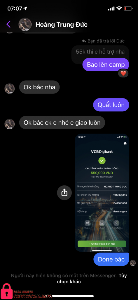 Evidencia contra Hoàng trung đức