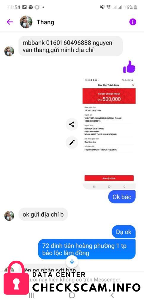 Evidencia contra Nguyễn Văn Thắng
