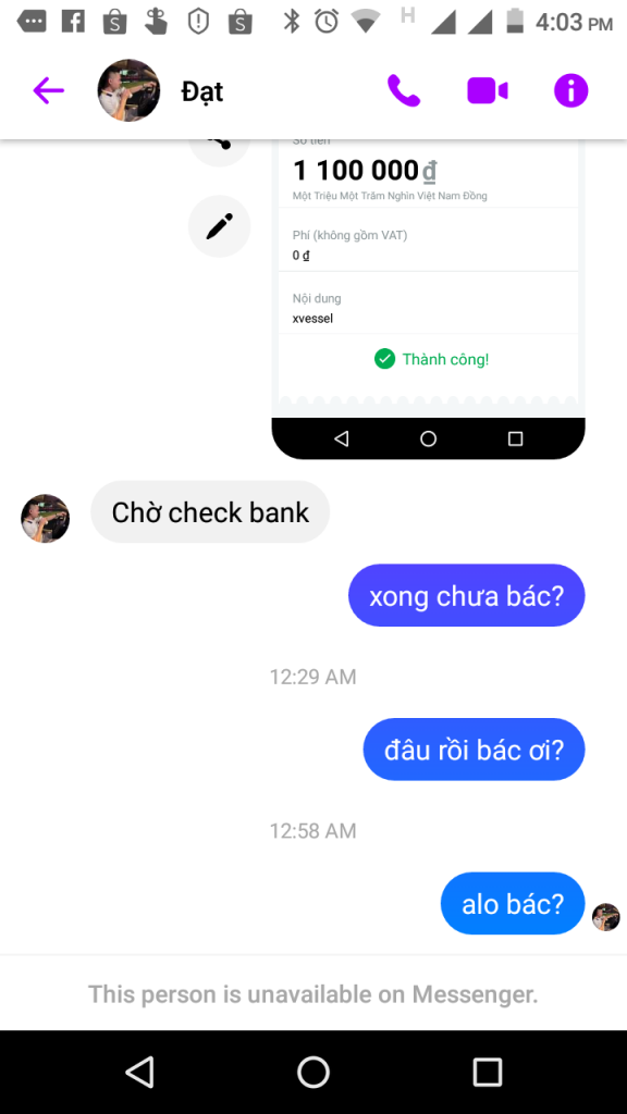 หลักฐานที่เป็นโทษต่อ Đào Văn Đạt