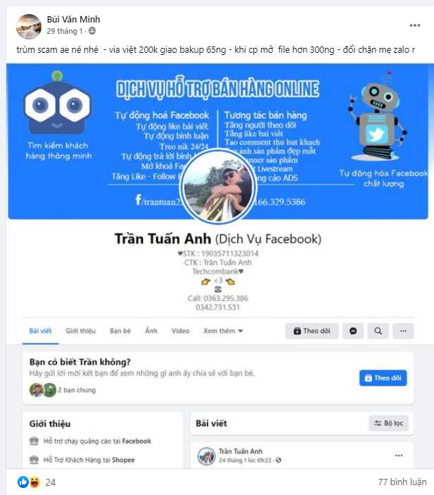 หลักฐานที่เป็นโทษต่อ Tran Tuan Anh