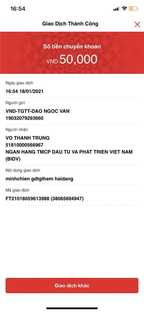 หลักฐานที่เป็นโทษต่อ Vo Thanh Trung