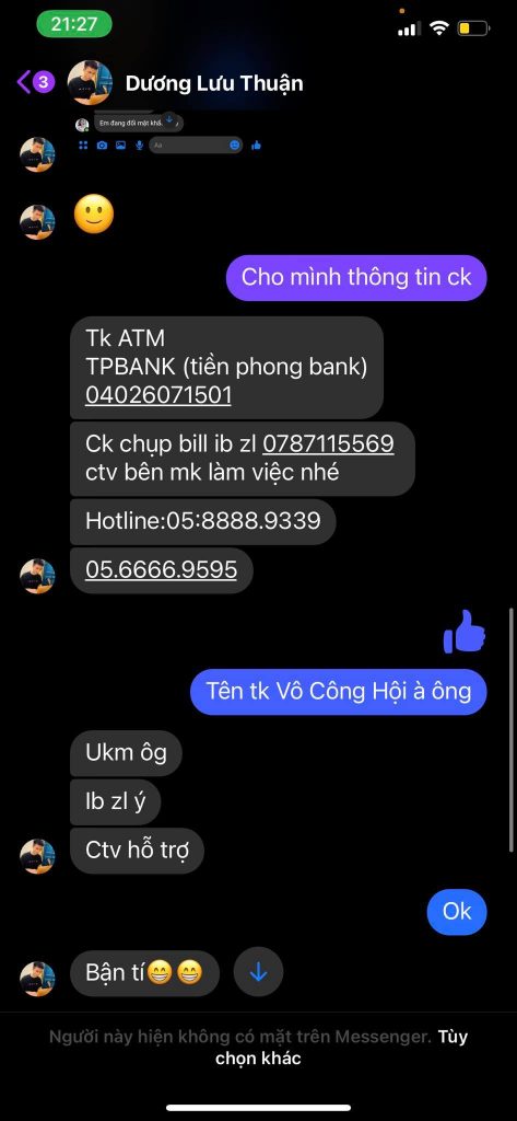 Evidencia contra Tran Anh Thong