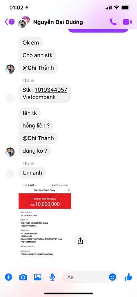 Evidencia contra Do Thi Hong Lien