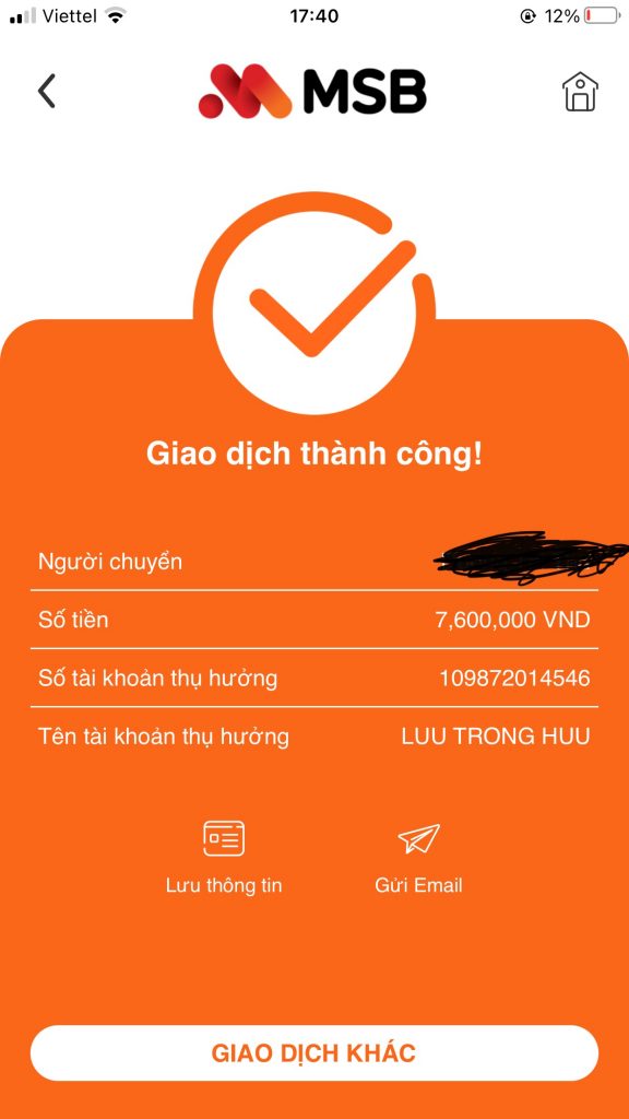 Evidencia contra Lưu Trọng Hữu