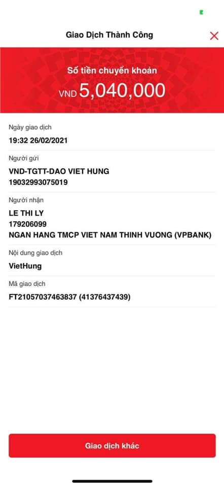 Evidencia contra Le Thi Ly
