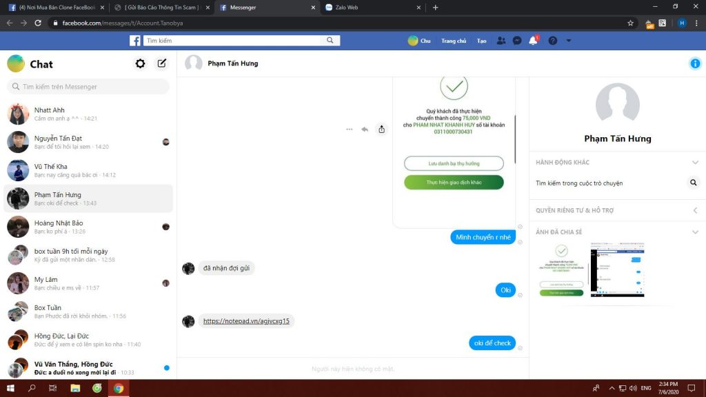 Evidencia contra Phạm Nhật Khánh Huy