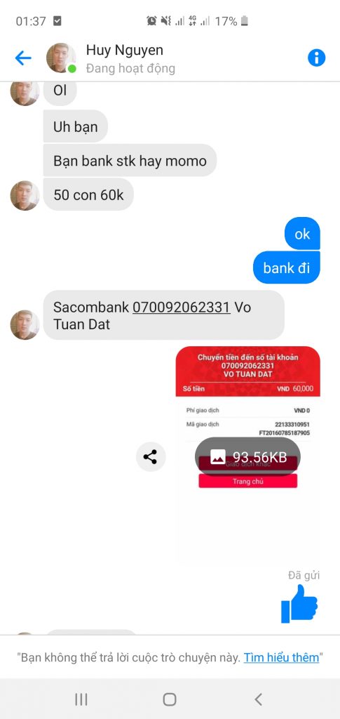 Evidencia contra Vo Tuan Dat