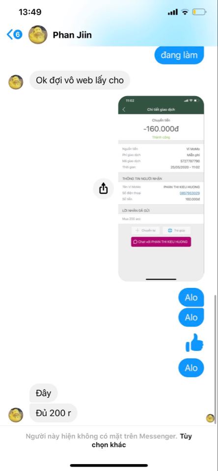 Evidencia contra Phan Thi Kieu Huong