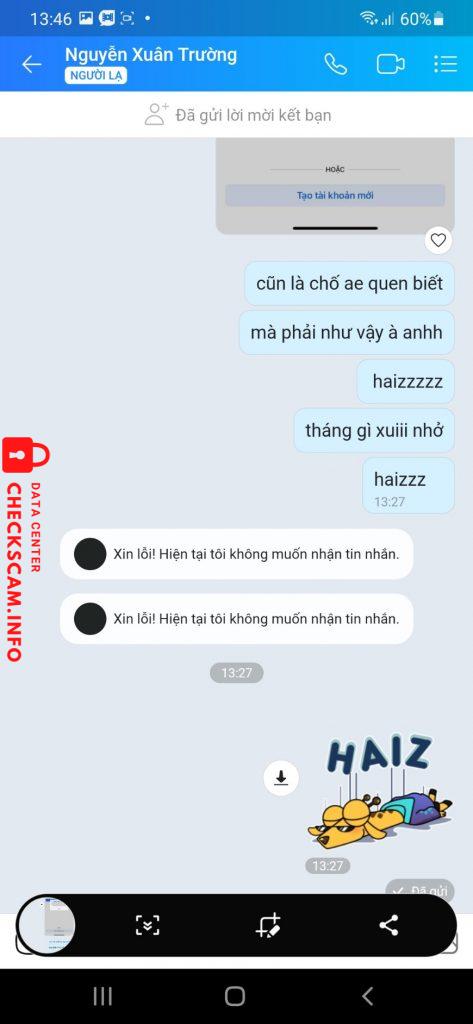 Evidencia contra NGUYỄN XUÂN TRƯỜNG