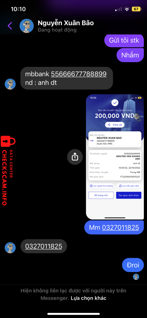 Evidencia contra Nguyễn Xuân Bão