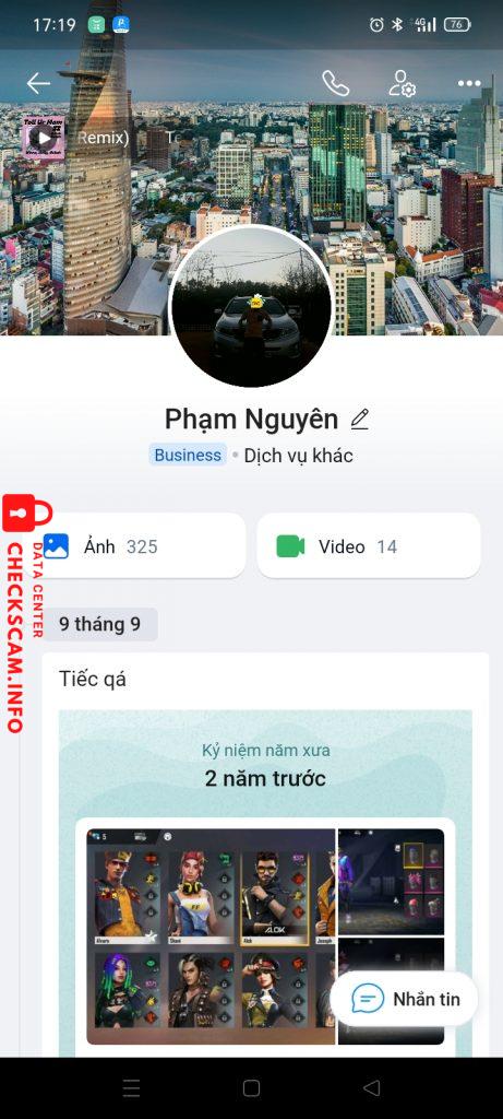 Evidencia contra Phạm Hoàng Nguyên