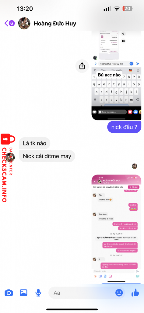 Evidencia contra Hoàng Đức Duy