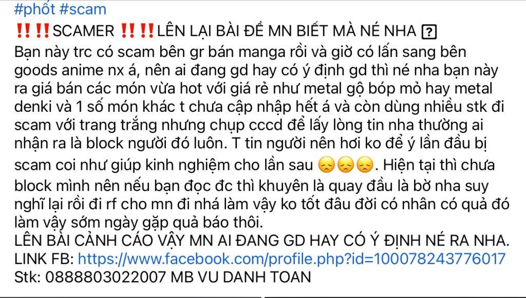 Evidencia contra Dương tập buôn