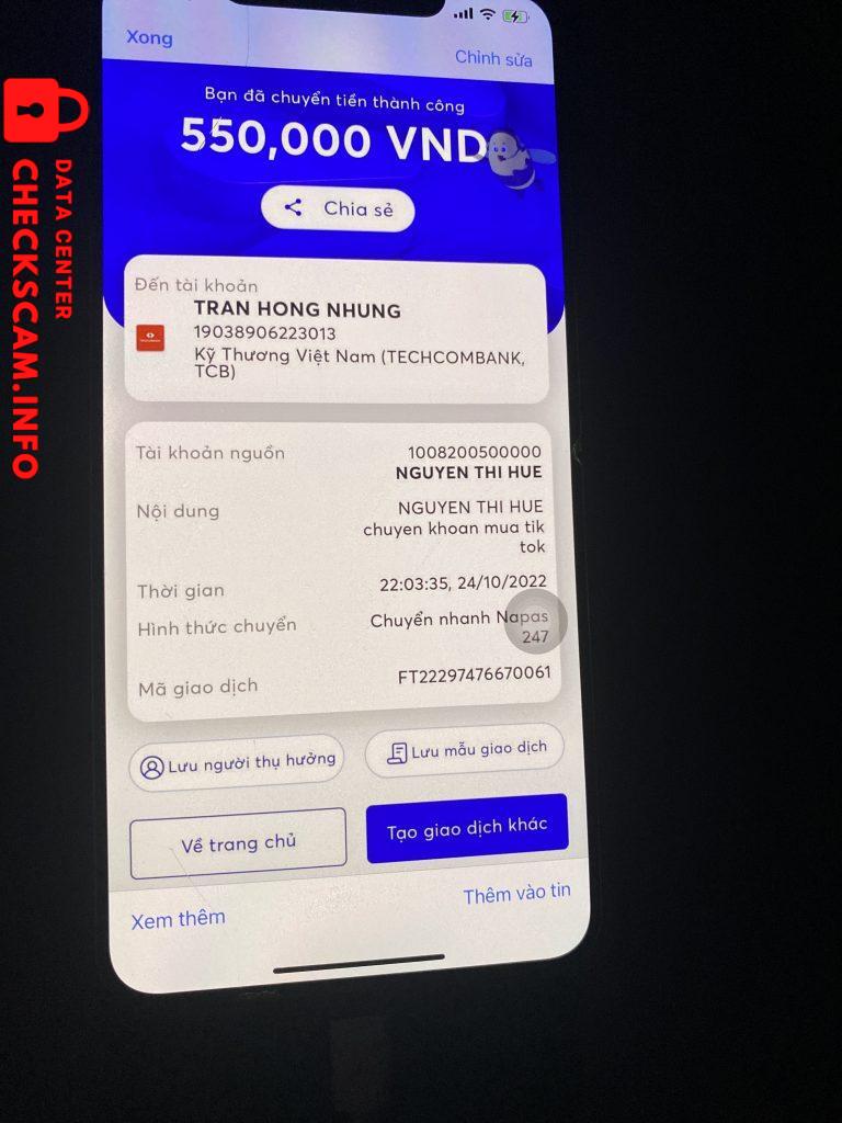 Evidencia contra trần hồng nhung