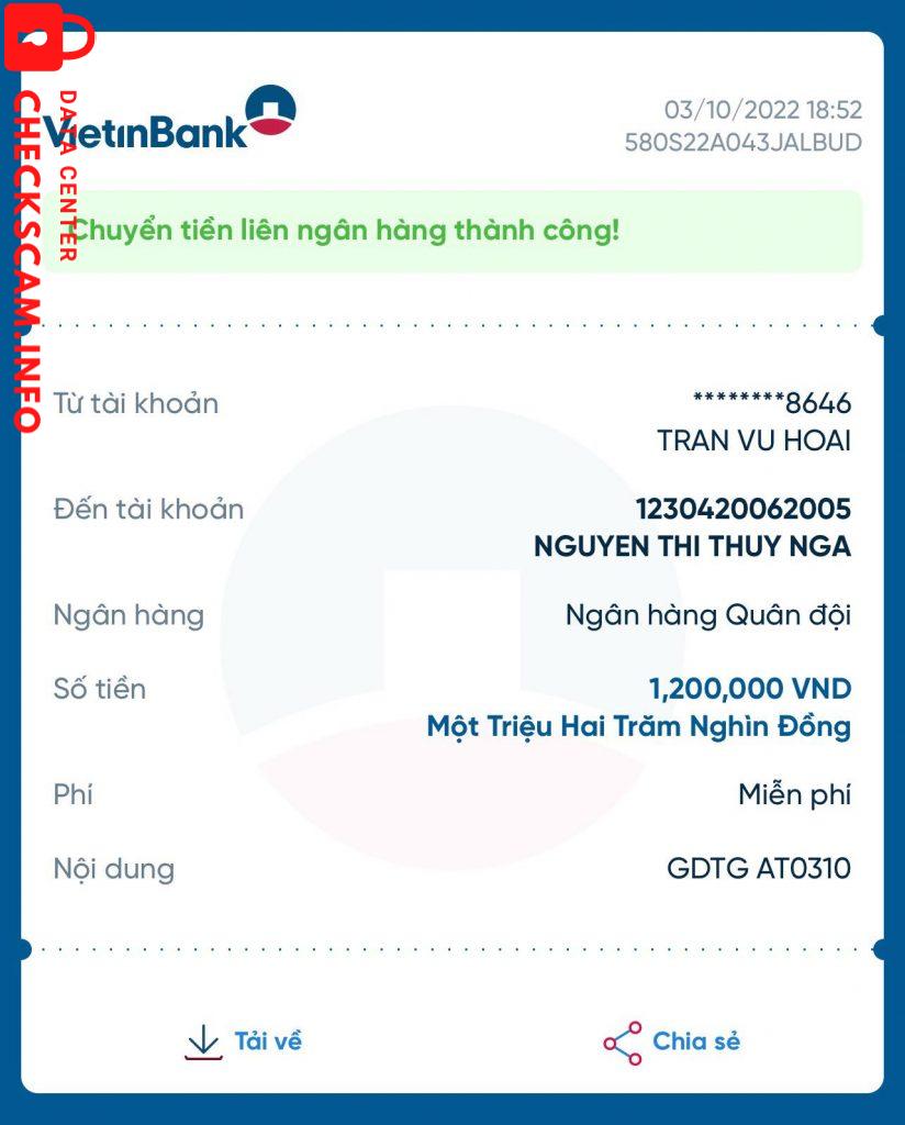 Evidencia contra NGUYEN THI THUY NGA