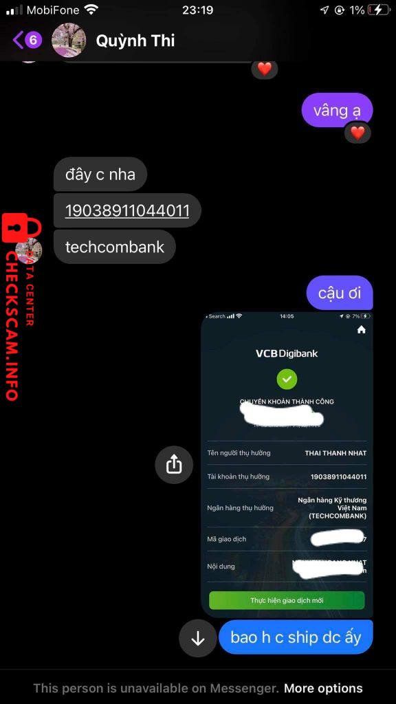 Evidencia contra Thai Thanh Nhat