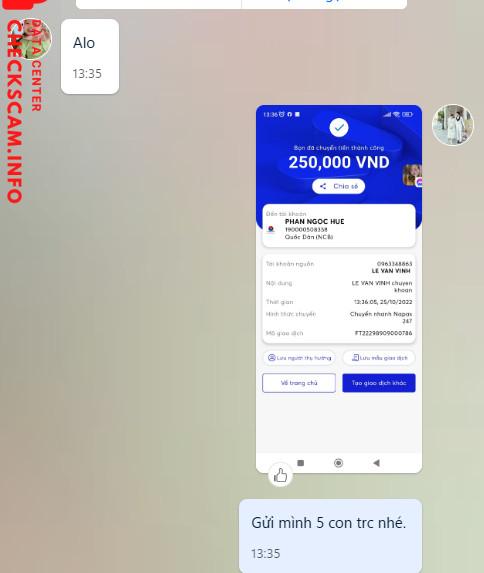 Evidencia contra PHAN NGOC HUE